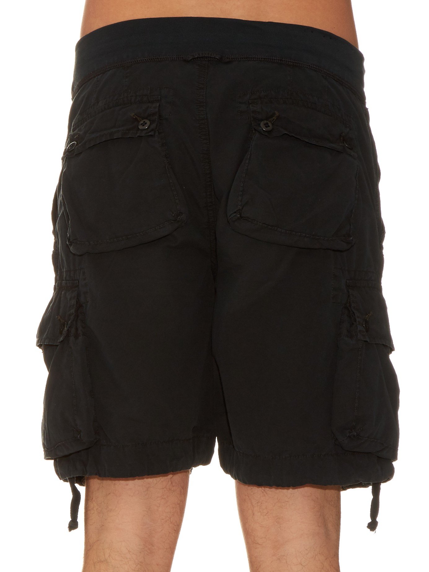 Polo ralph lauren Brushed-cotton Cargo Shorts in Black for Men | Lyst