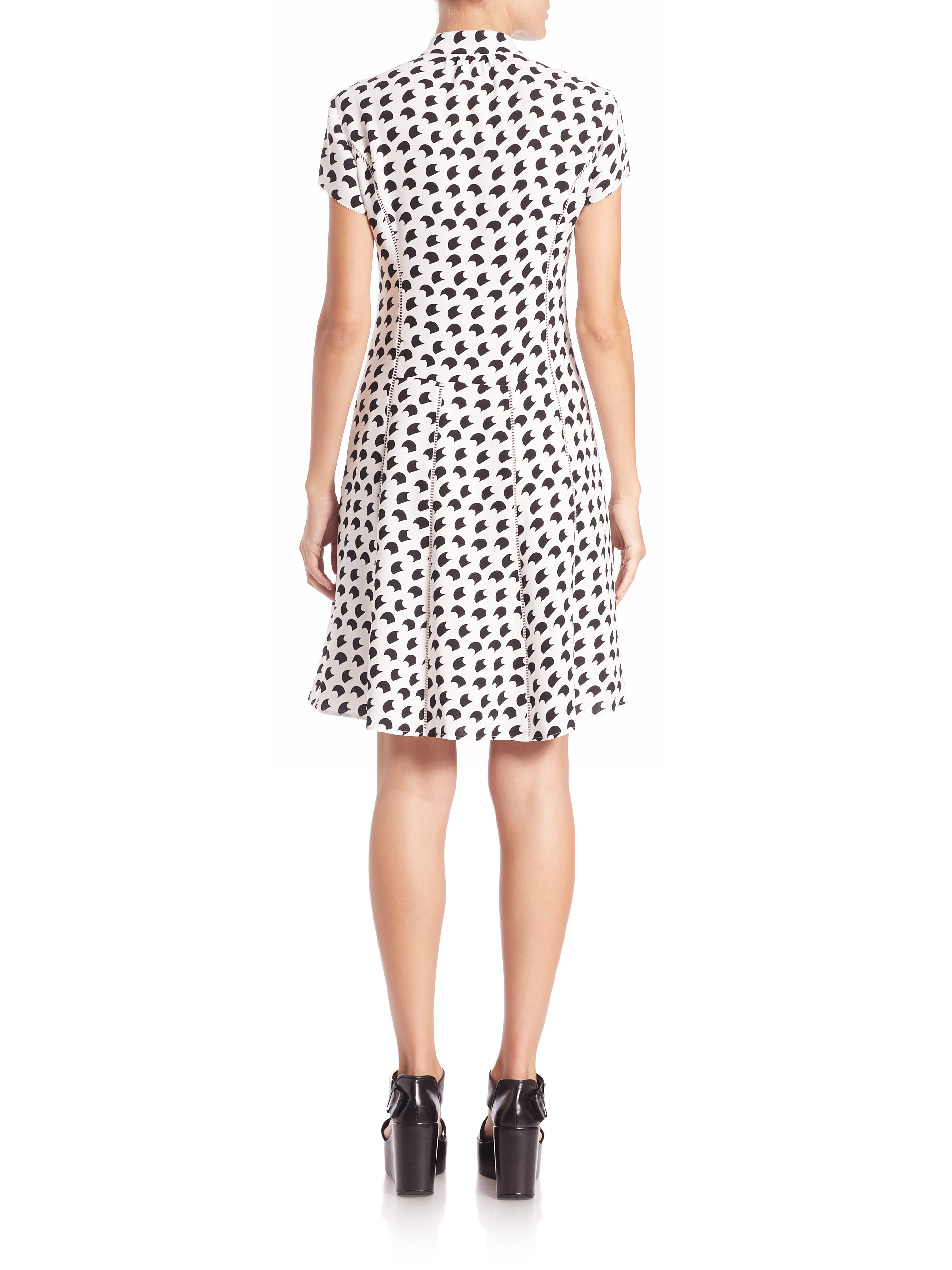 Lyst Derek Lam Printed Silk Tel Dress In Black Gallery
