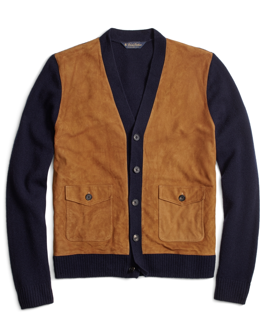 mens suede cardigan