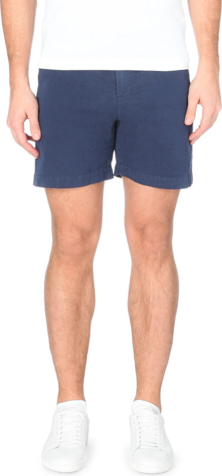 orlebar brown cavrin linen and cotton blend shorts in blue orlebar brown cavrin linen and cotton blend shorts in blue