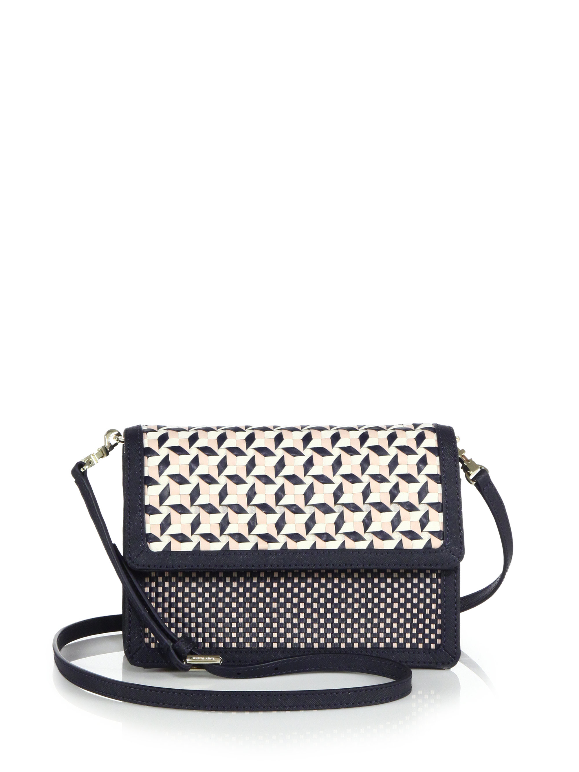 Lyst Tory Burch Robinson Multicolor Woven Crossbody Bag in Blue