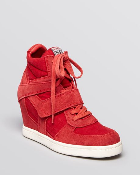 Ash Lace Up Wedge Sneakers Cool in Red (Indian Red) | Lyst