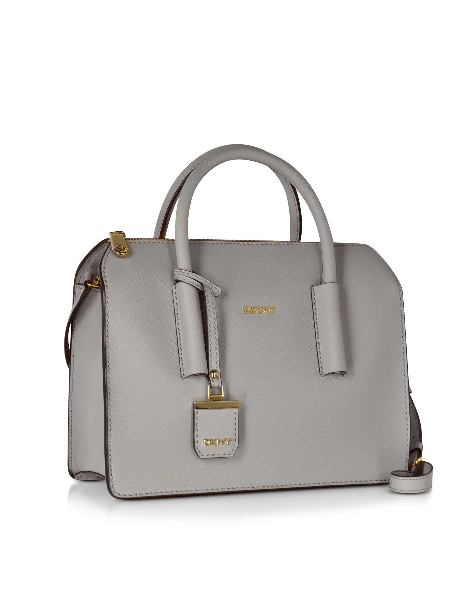 Lyst Dkny Bryant Park Grey Saffiano Leather Satchel In Gray Gallery