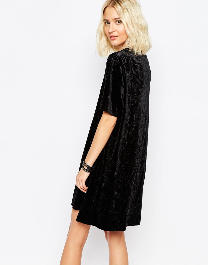 black velvet shirt dress