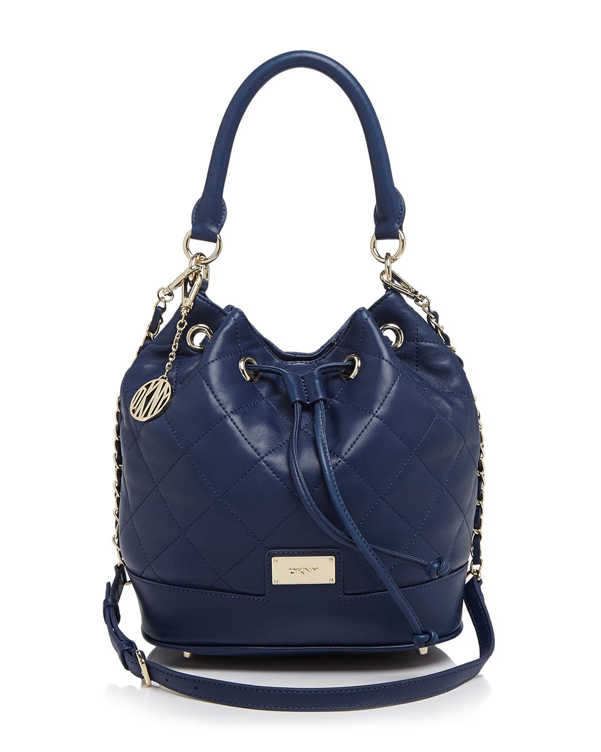 Dkny Shoulder Bag - Quilted Nappa Drawstring Bucket in Blue | Lyst