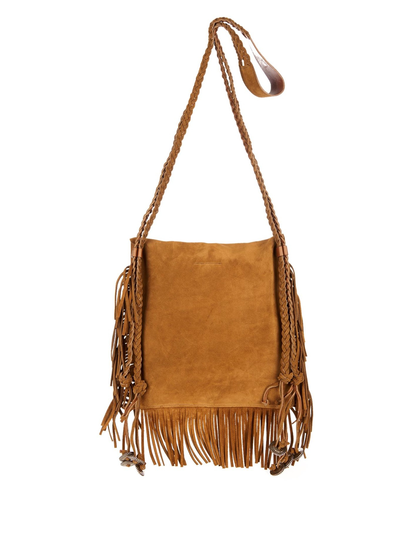 Lyst - Saint Laurent Fringed Suede Messenger Bag in Brown for Men