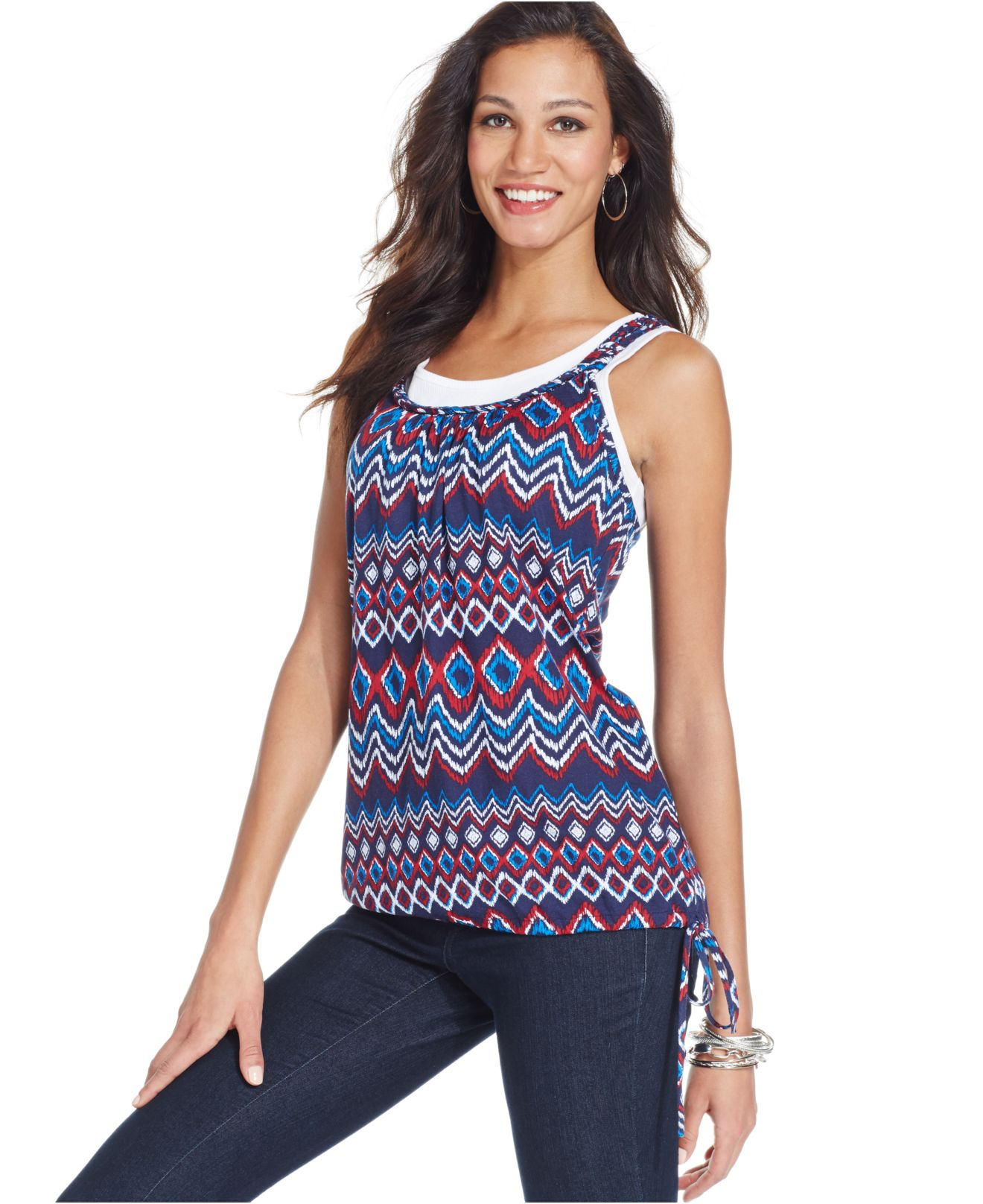 Style & co. Style&Co. Petite Printed Layered-Look Tank | Lyst