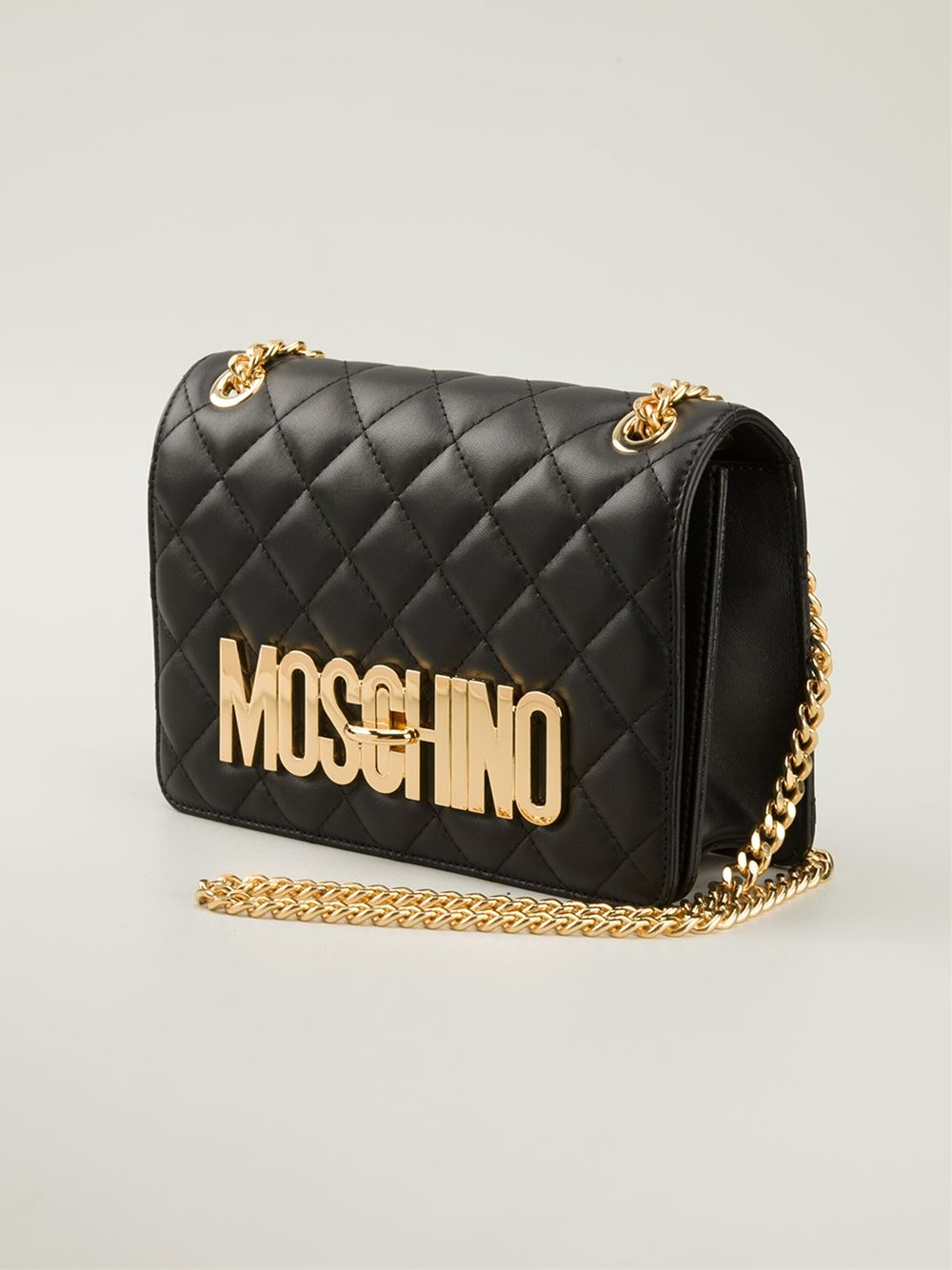 Moschino Quilted Shoulder Bag in Black - Lyst