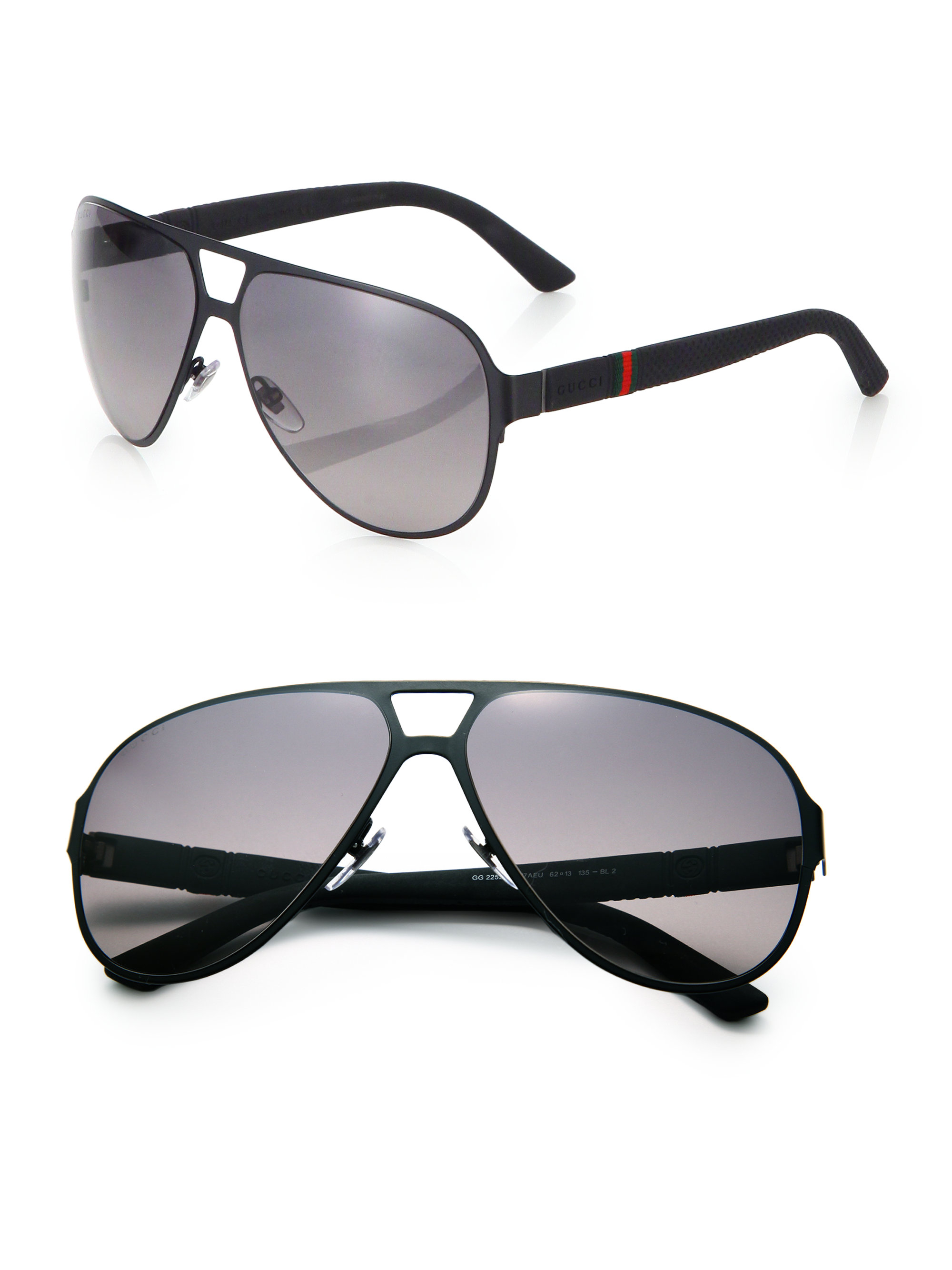 Lyst Gucci Metal Navigator Sunglasses In Black For Men