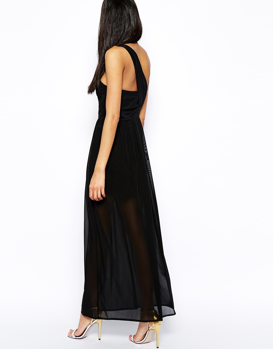 Lyst - TFNC London One Shoulder Maxi Dress With Embellished Waist ...