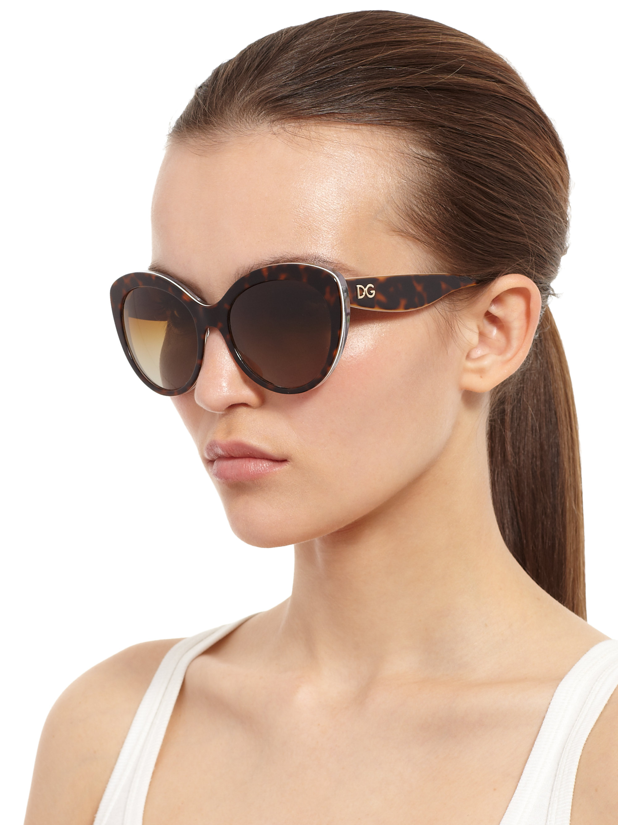 Lyst - Dolce & Gabbana Multi-Print Cat'S-Eye Sunglasses in