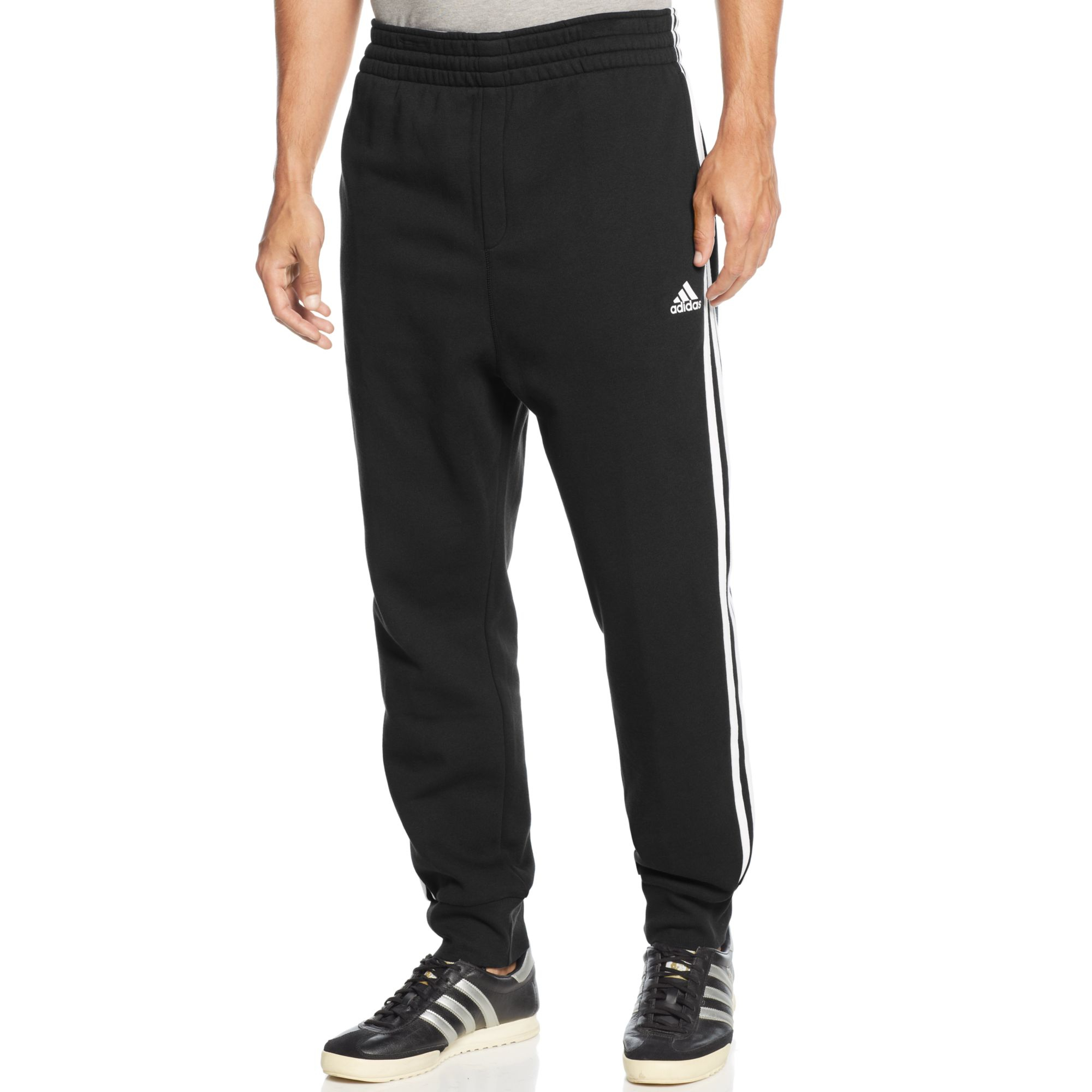 Lyst - Adidas Men's Striped Slim-fit Joggers in Black for Men