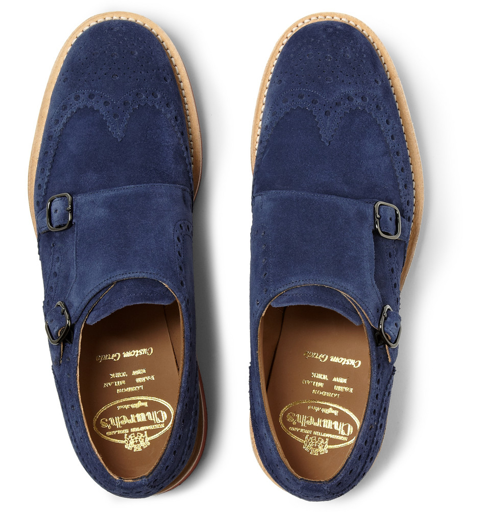 Church's Kelby Suede Monk-strap Shoes in Blue for Men | Lyst
