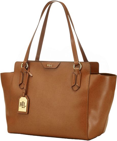 Lauren By Ralph Lauren Tate Leather Satchel in Brown (Light Tan/Cocoa ...