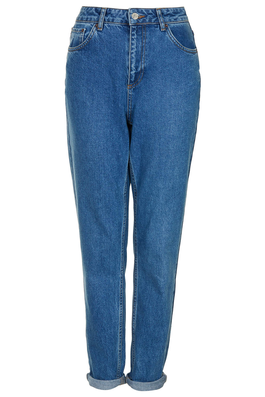 Topshop Moto Vintage Wash Mom Jeans in Blue (MID STONE) | Lyst