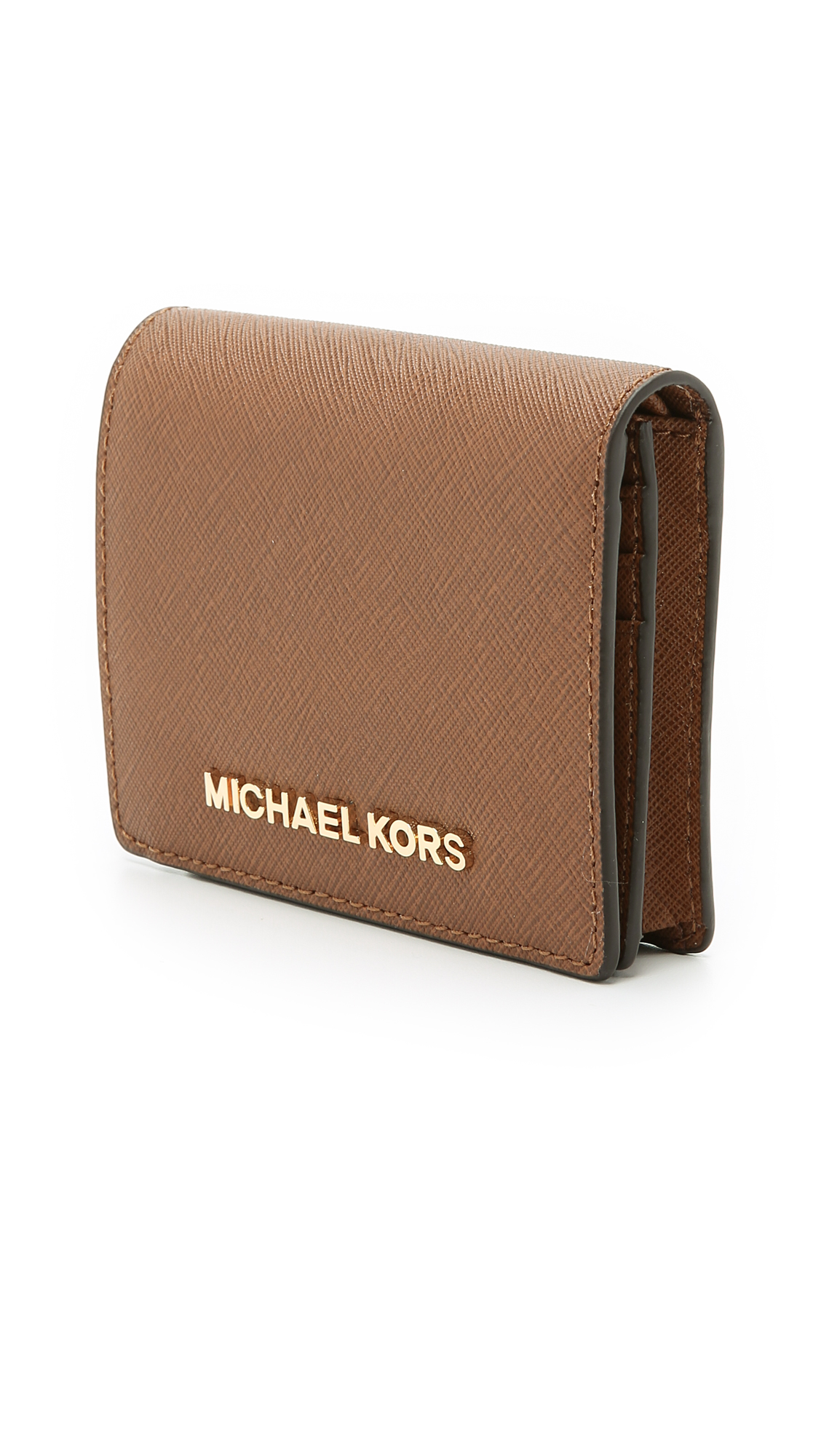Lyst Michael Michael Kors Flap Card Holder Wallet Black in Brown