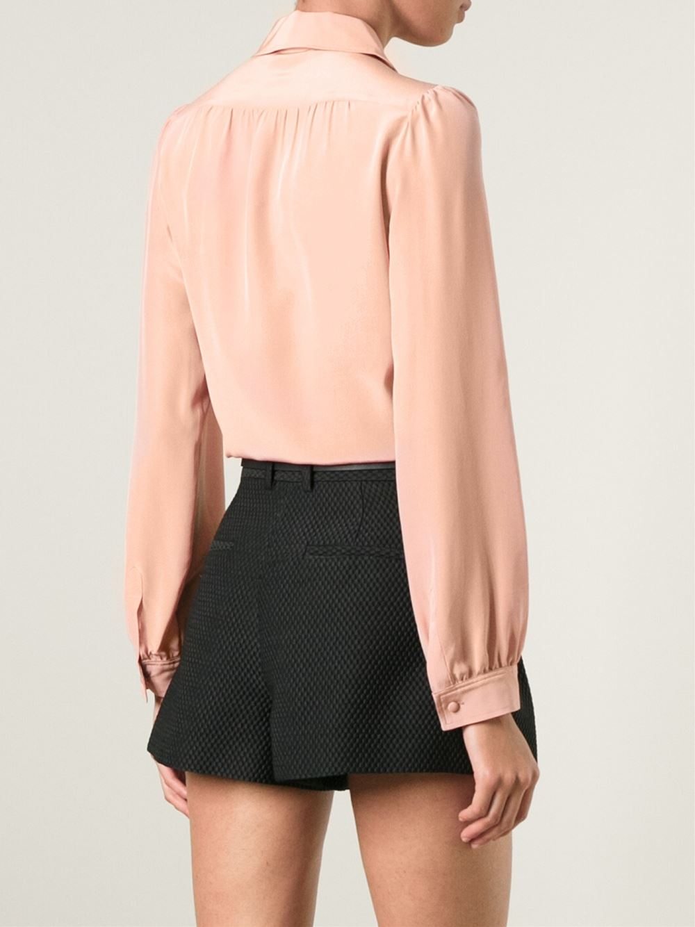 Red valentino Classic Collar Shirt With Creases To The Front in Pink (pink & purple) | Lyst