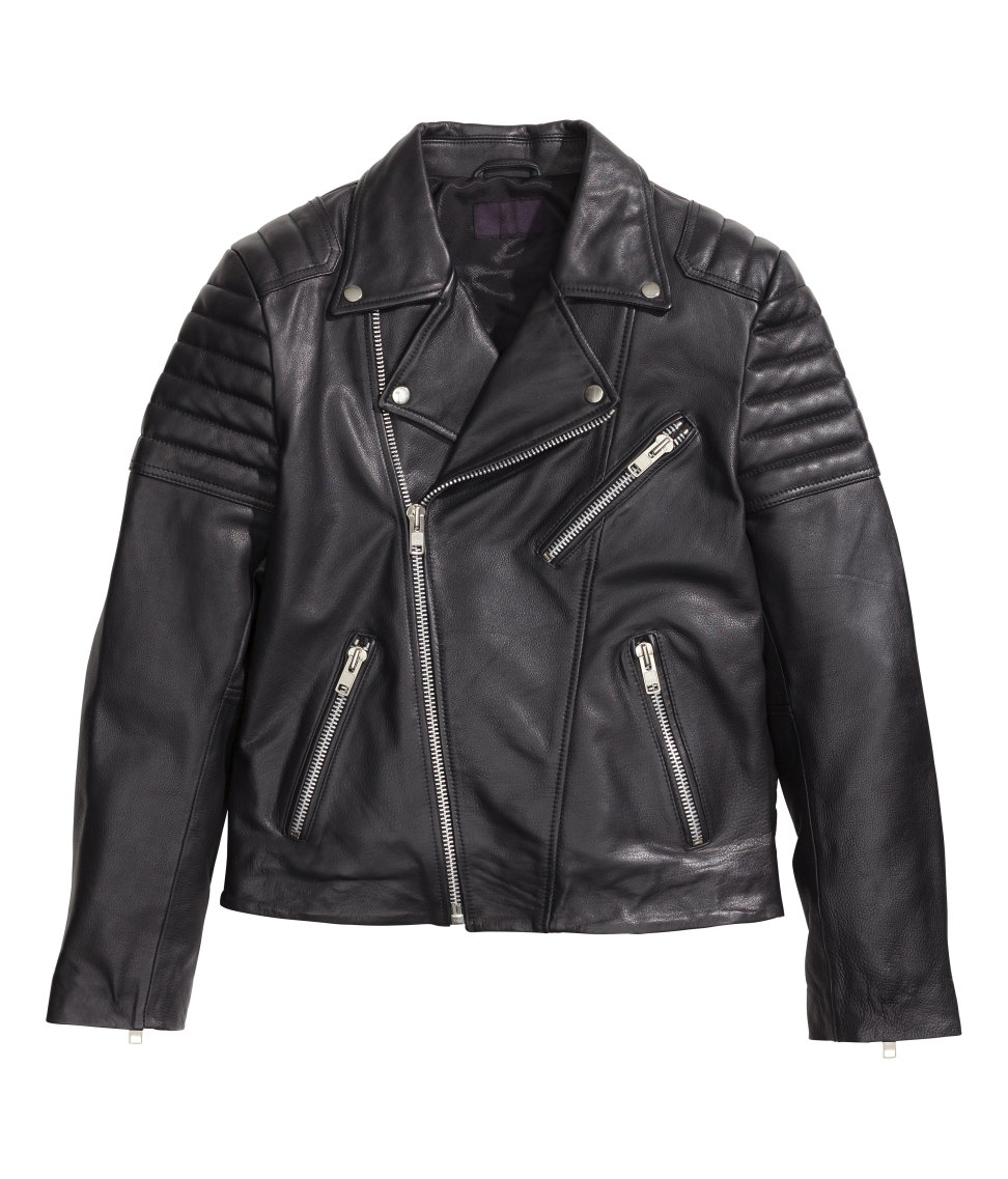 Lyst - H&M Leather Biker Jacket in Black for Men