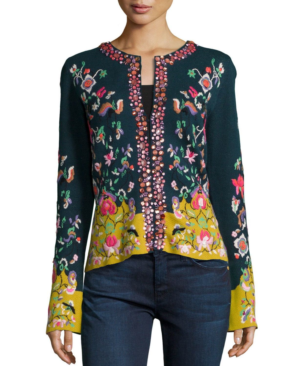 Michael simon Embroidered Folkloric Cardigan | Lyst