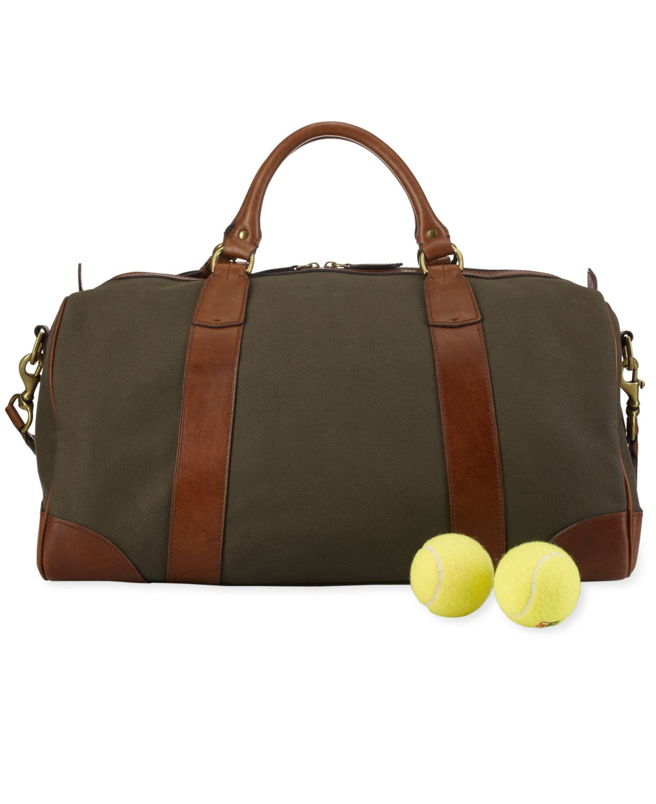 Lyst Polo Ralph Lauren Canvas Leather Gym Bag In Green For Men Gallery