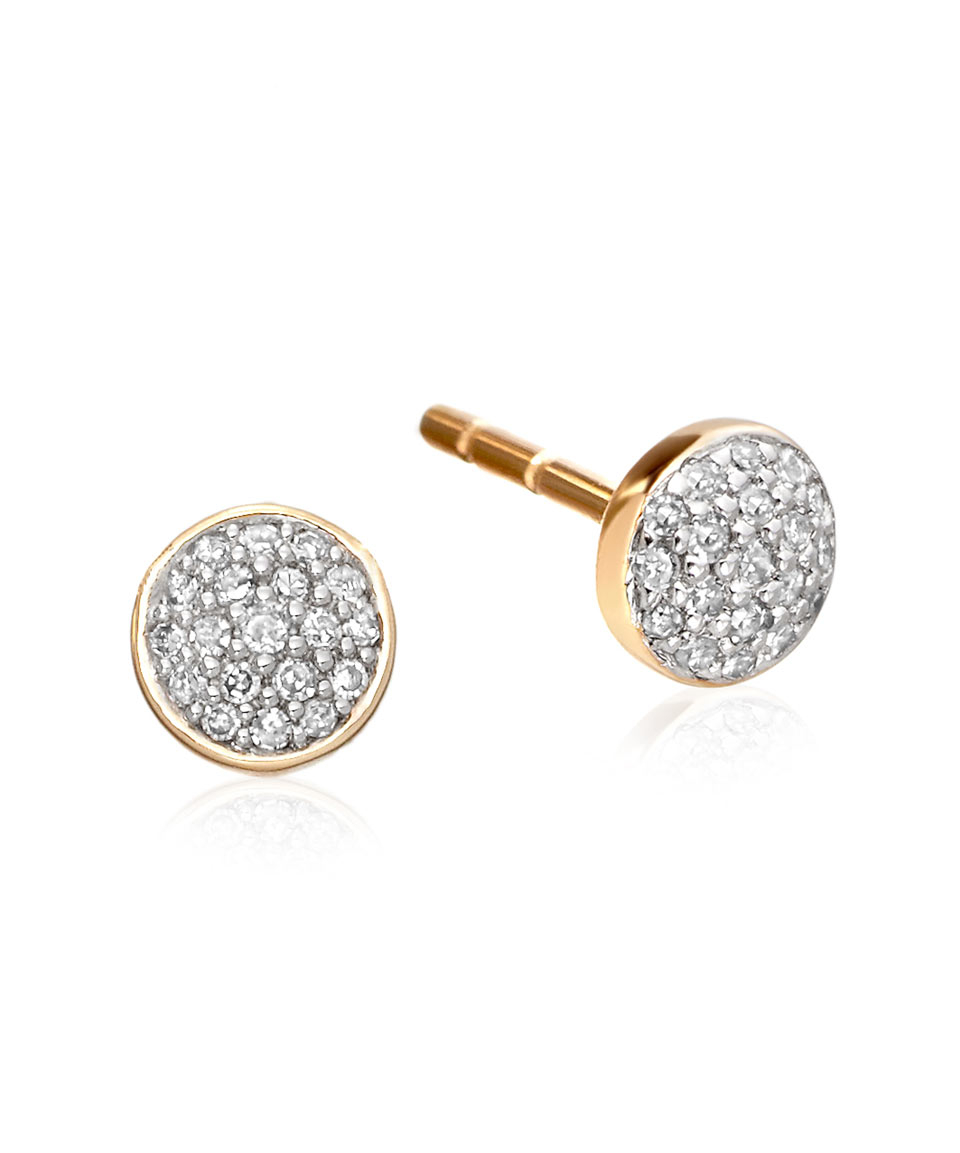 Pave Diamond Earring Studs Best All Photos Kamilmaciol Com Lyst Astley Clarke Gold Pave Diamond Mini Icon Stud Earrings In