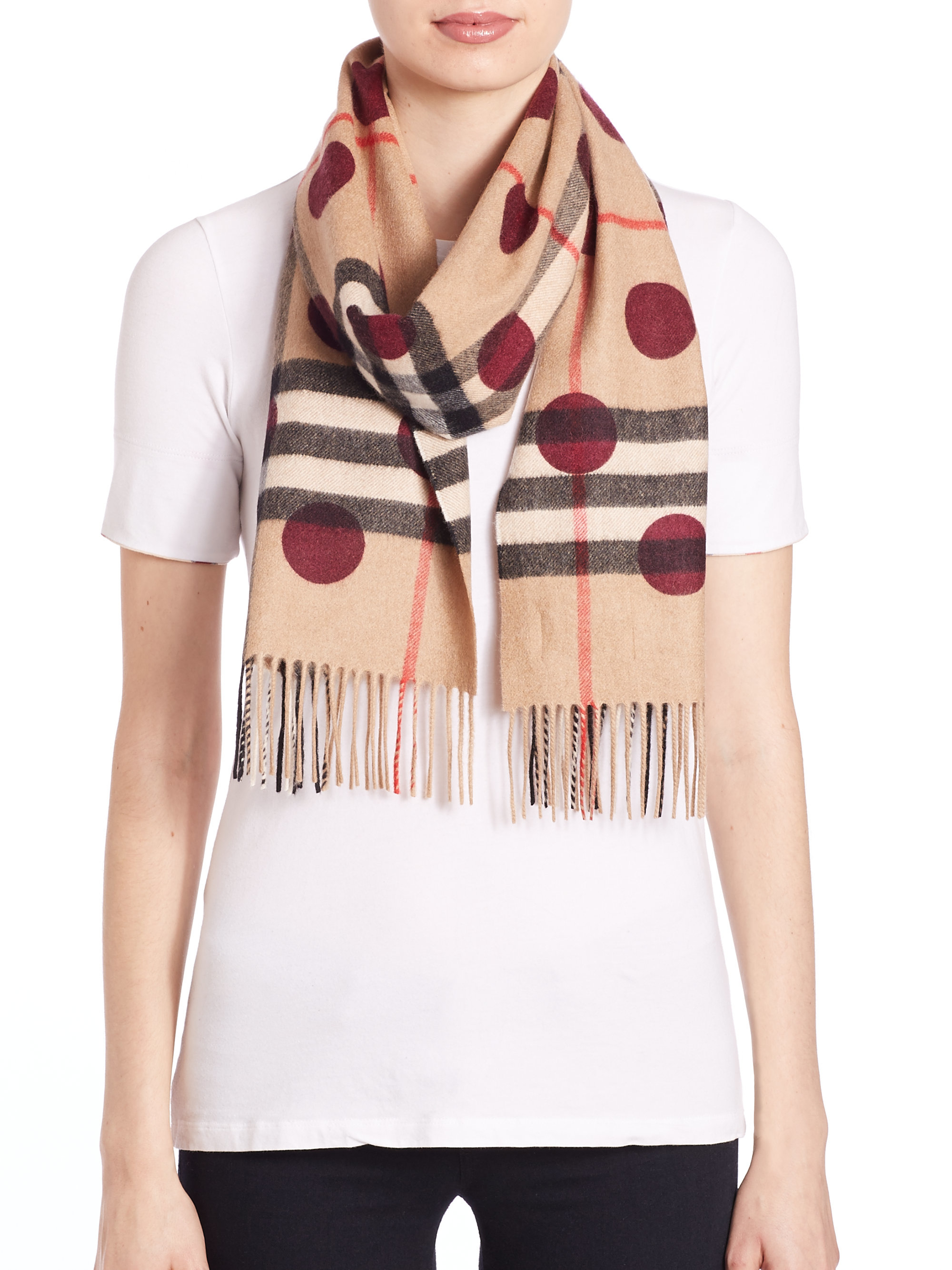 burberry giant check print scarf