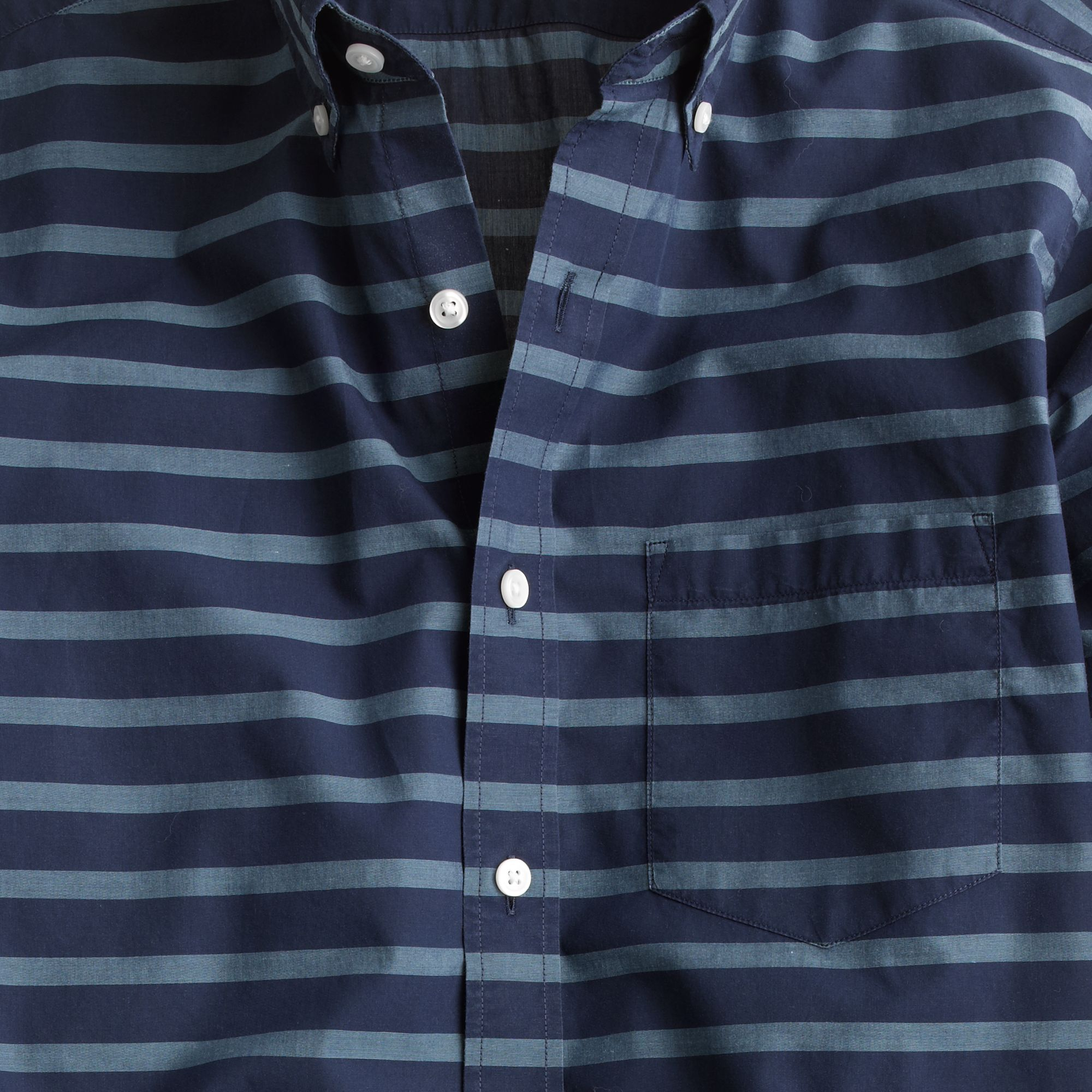Lyst - J.Crew Lightweight Shirt in Deep Ocean Stripe in Blue for Men