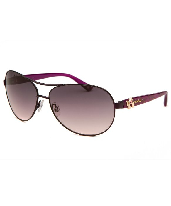 Bebe Women's Breathtaking Aviator Plum Purple Sunglasses in Purple ...
