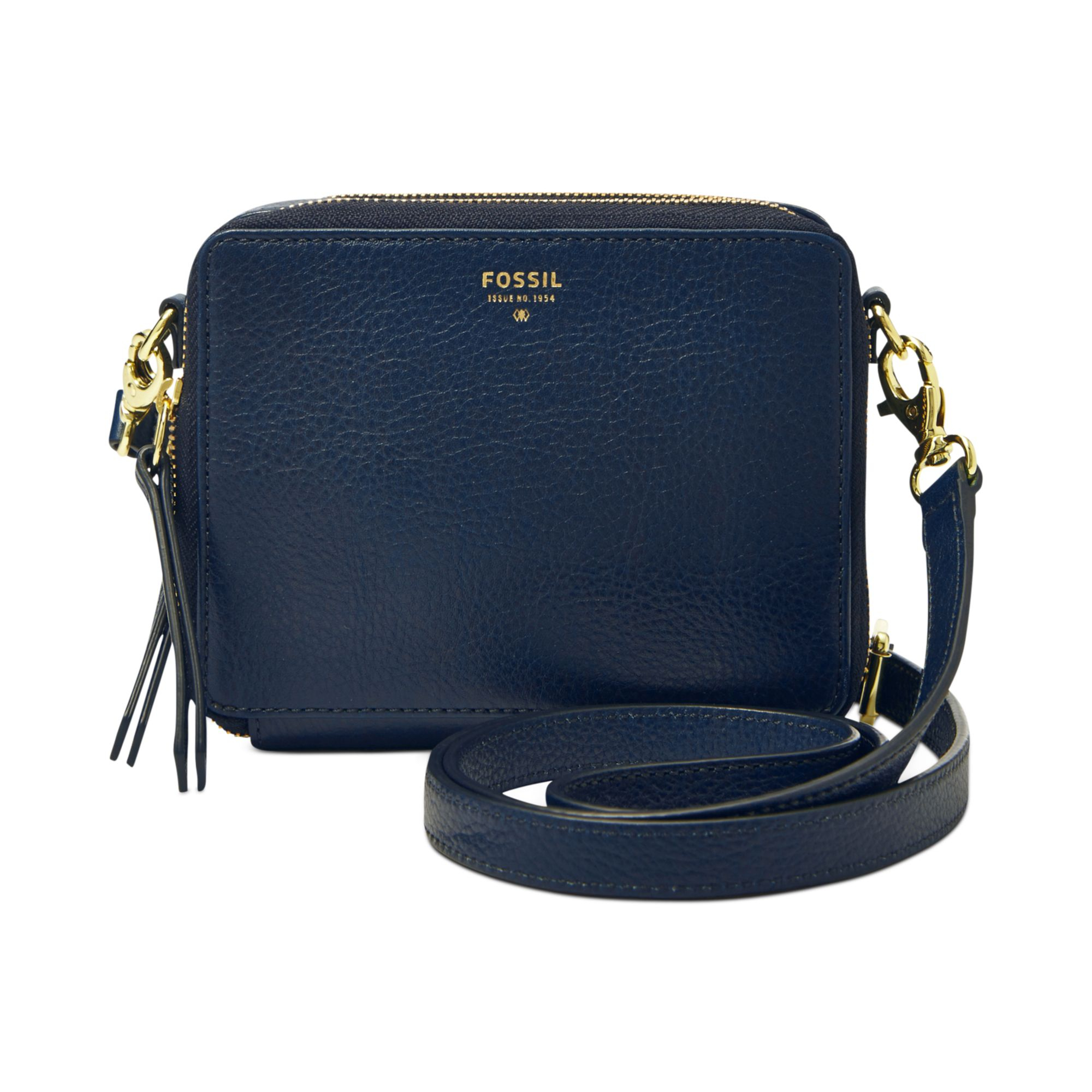 Lyst Fossil Sydney Leather Mini Organizer Crossbody In Blue Gallery