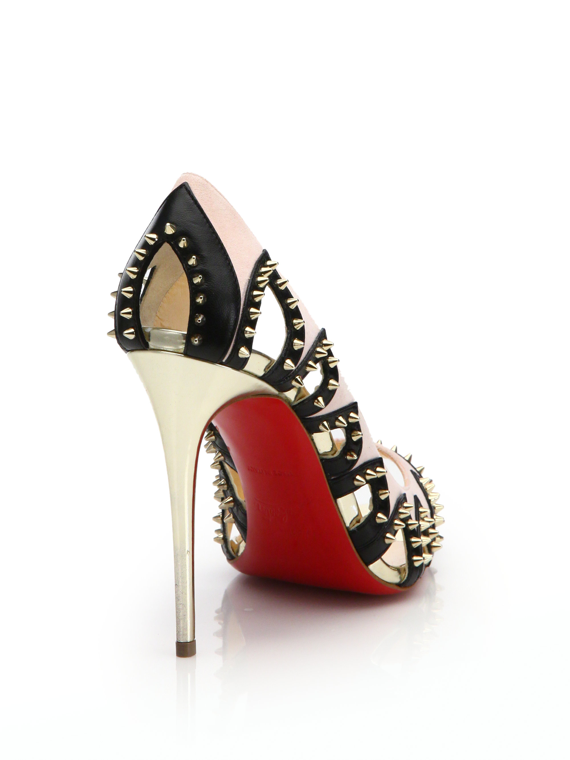 Christian louboutin Circus City Embellished Cut-Out Leather Pumps ...