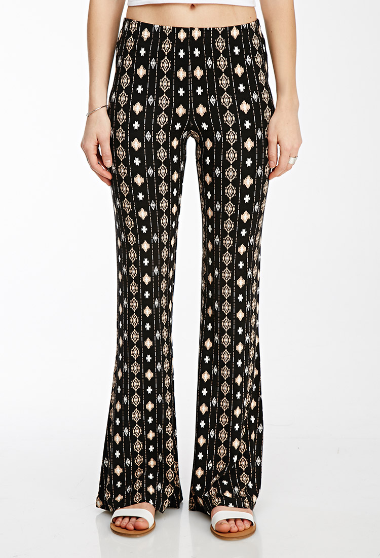 Forever 21 Print Flared Pants in Black  Lyst