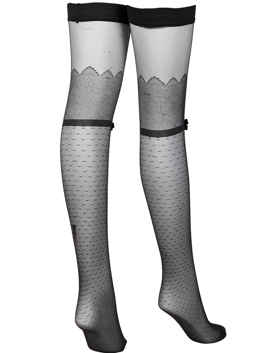 Chantal thomass Polka Dot Bow Thigh High Stockings in Black | Lyst