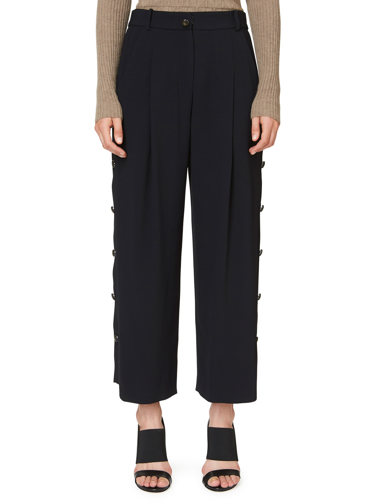 Maiyet Cropped Side Button Pant in Black | Lyst