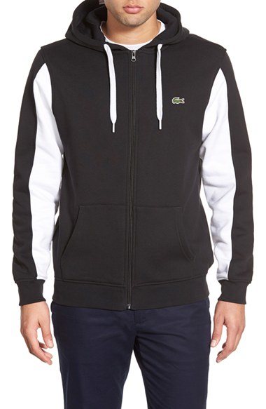 Lacoste 'sport' Colorblock Zip Hoodie In Black For Men (BLACK/ WHITE ...