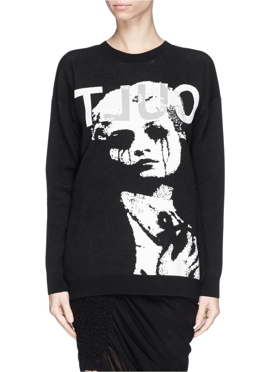 cult of the black sweater sweater jeans and boots goth christmas sweater