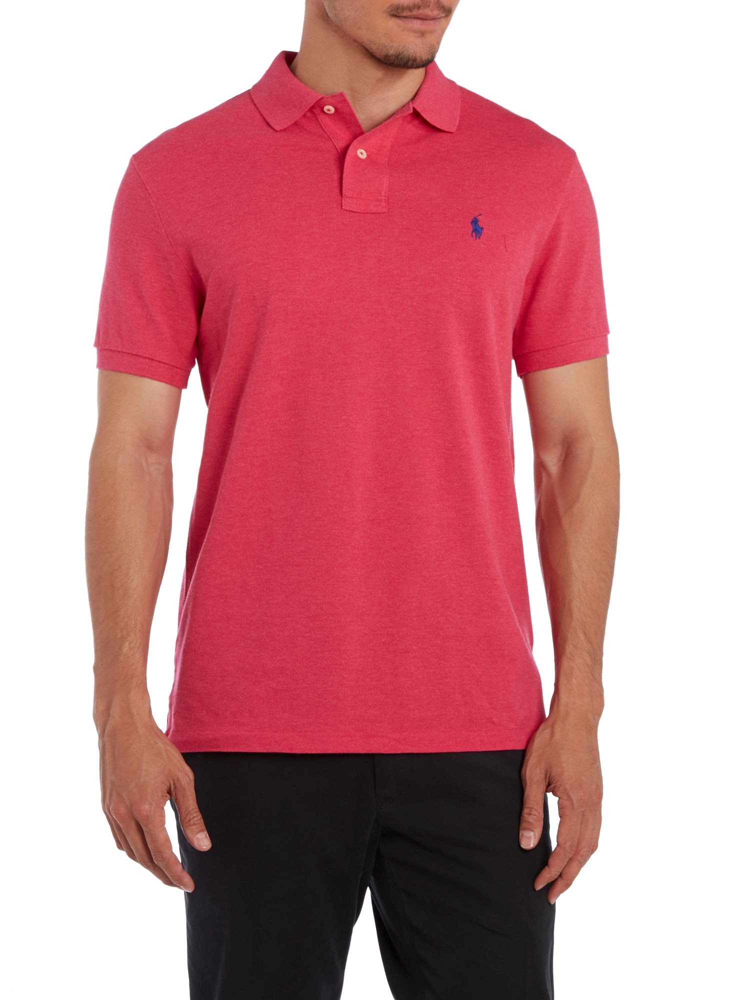 Polo ralph lauren Logo Polo Shirt in Pink for Men | Lyst