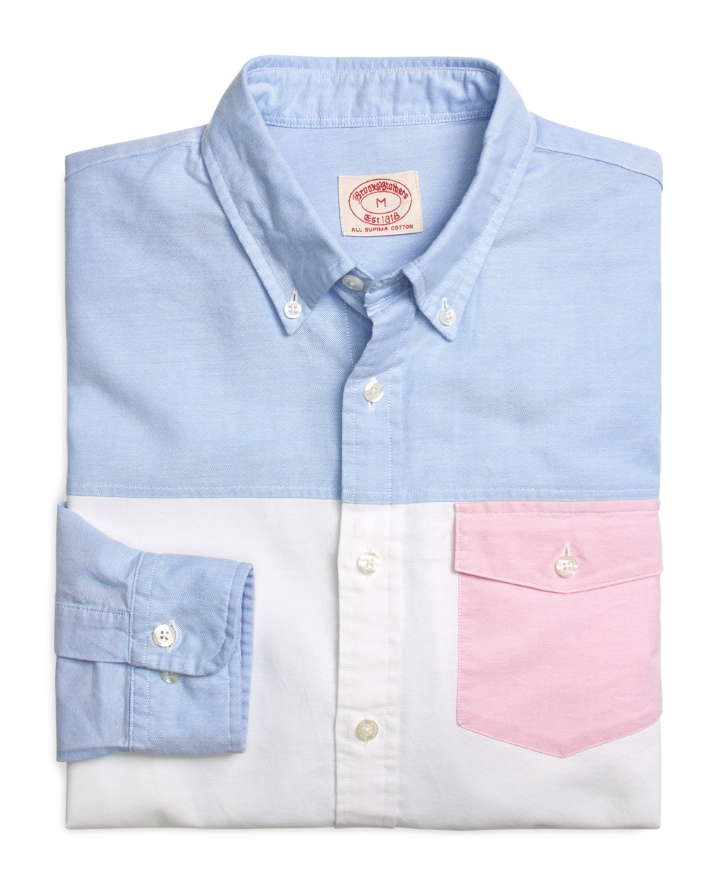 Brooks Brothers Oxford Fun Shirt With Pink Pocket in Multicolor for Men ...