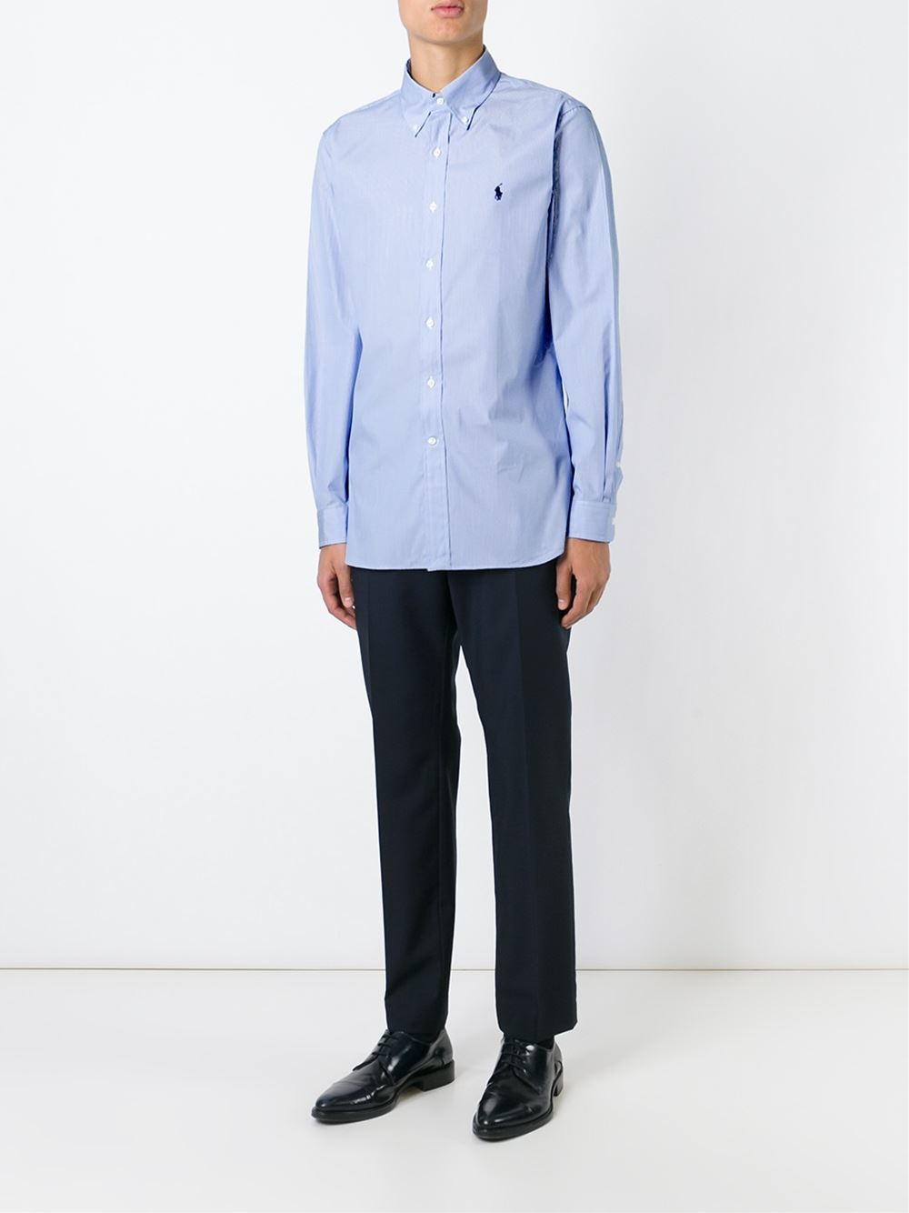 Polo ralph lauren Pinstriped Shirt in Blue for Men