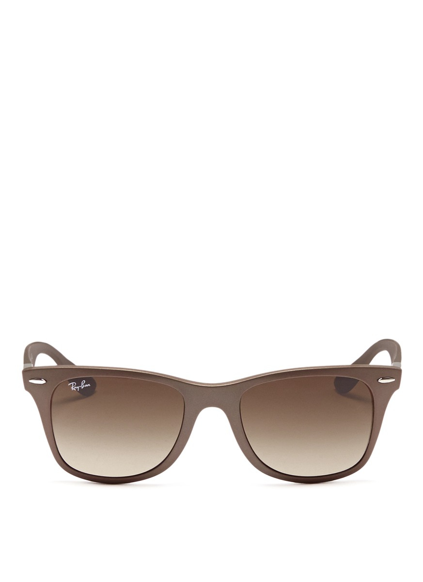 Lyst Ray Ban Original Wayfarer Matte Metallic Sunglasses In Brown 