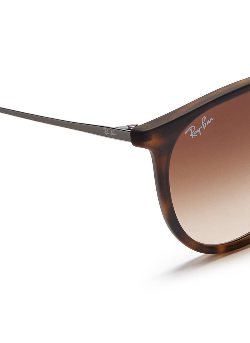 Ray-ban Erika Matte Acetate Frame Wire Temple Sunglasses ...