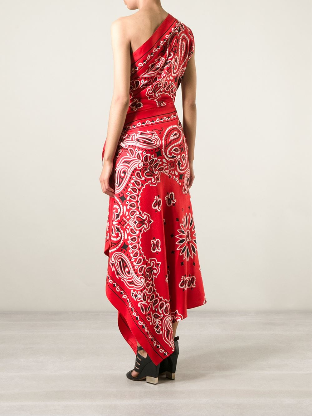 Lyst Moschino Bandana Print Evening Dress in Red