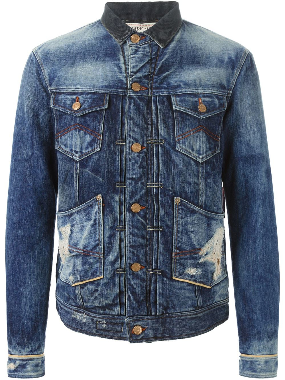 Armani jeans Stone Washed Denim Jacket in Blue for Men | Lyst