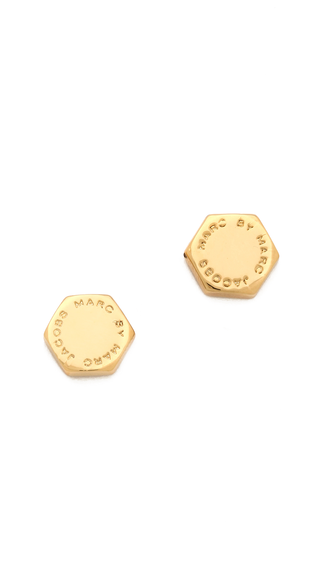 Lyst Marc By Jacobs Bolt Stud Earrings Oro In Metallic Gallery