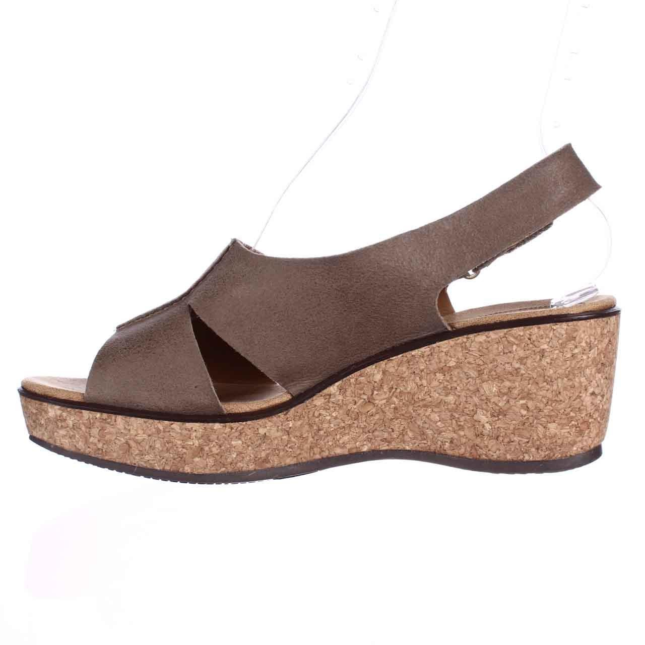 clarks leather comfort wedge sandals