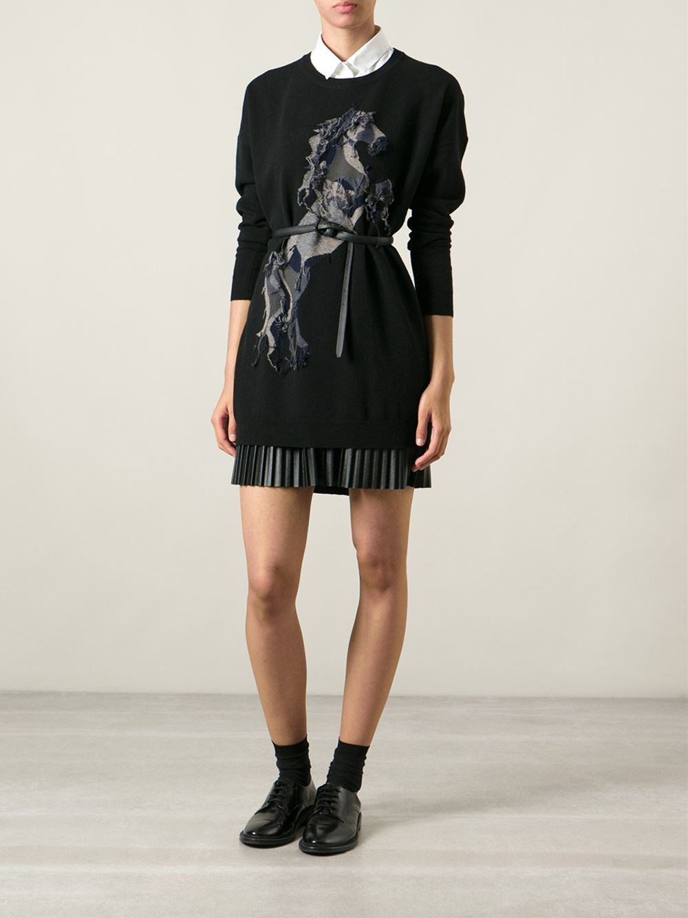 Lyst Stella Mccartney Horse Jumper Dress In Black Gallery