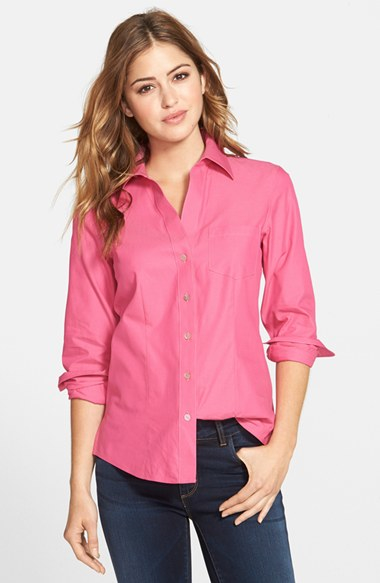 Foxcroft 'christine' No-iron Cotton Shirt in Pink | Lyst