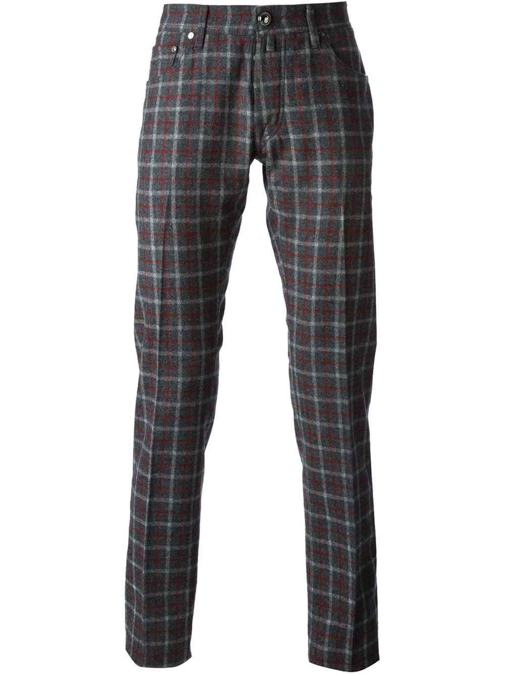 Jacob cohen Checked Trousers in Gray for Men (grey) | Lyst