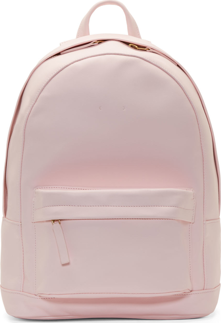 Lyst - Pb 0110 Rose Pink Matte Leather Small Backpack in Pink