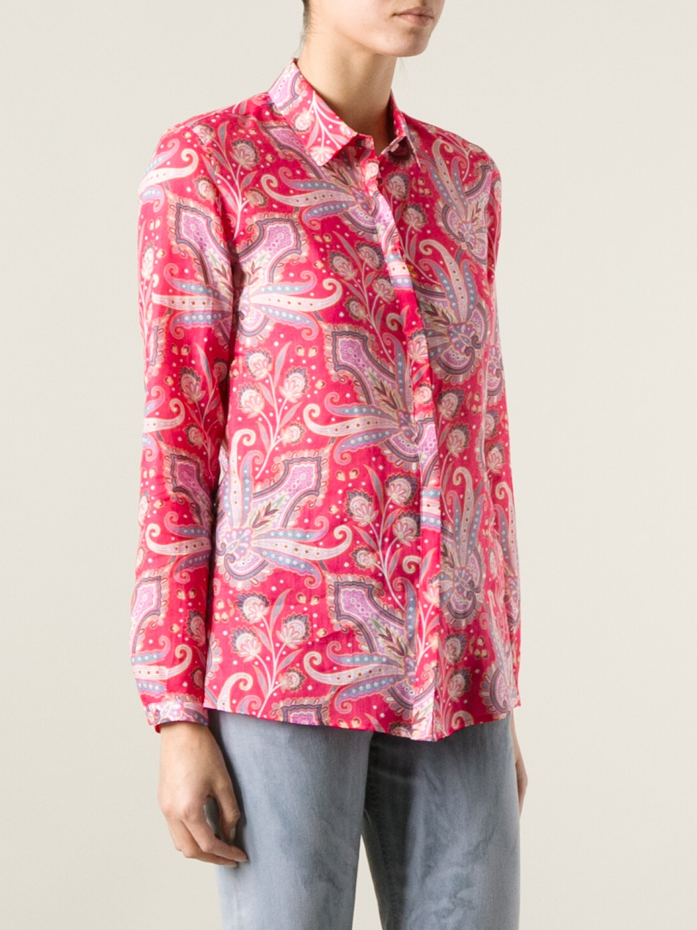 Lyst - Etro Paisley Print Shirt in Pink