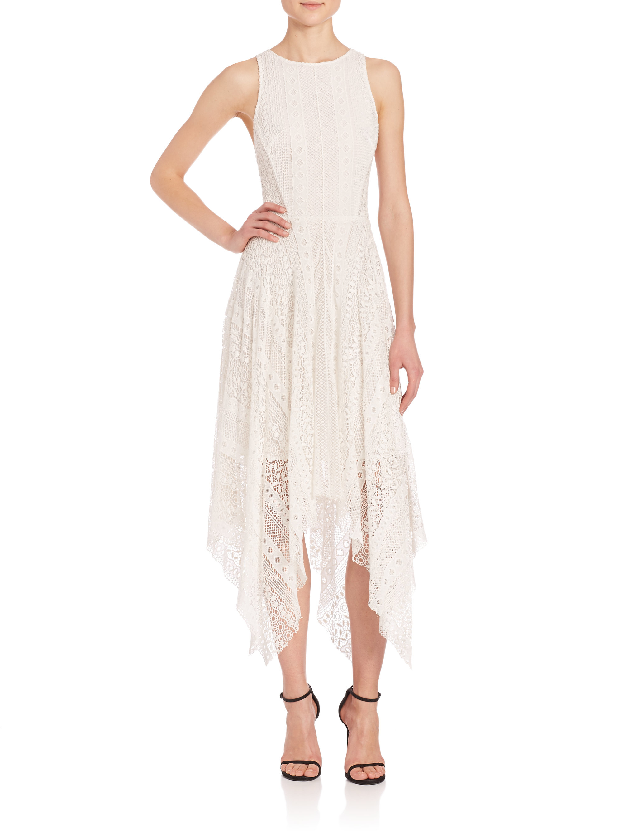 Cream Handkerchief Hem Dress